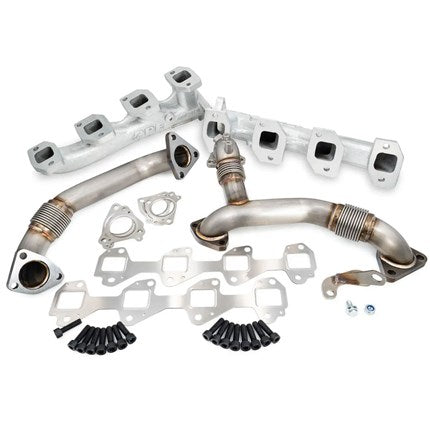 PPE High-Flow Exhaust Manifold & Up-Pipe Kit - Silver - LML Duramax
